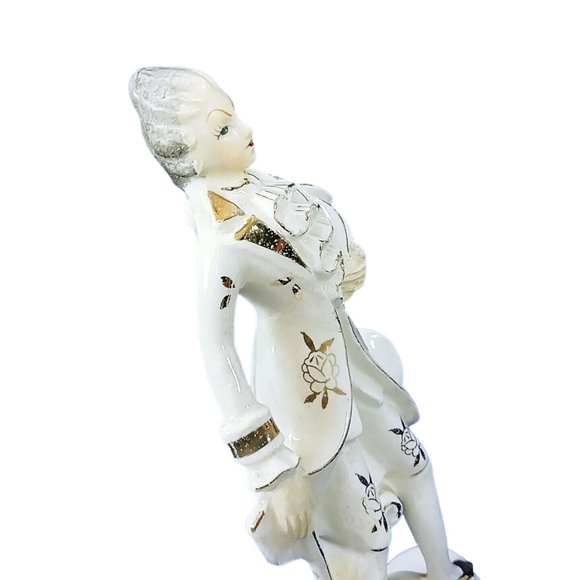 Figurine Victorian Male Porcelain Gold Details Handpainted Tilso Japan 8.5"H - Picture 7 of 10